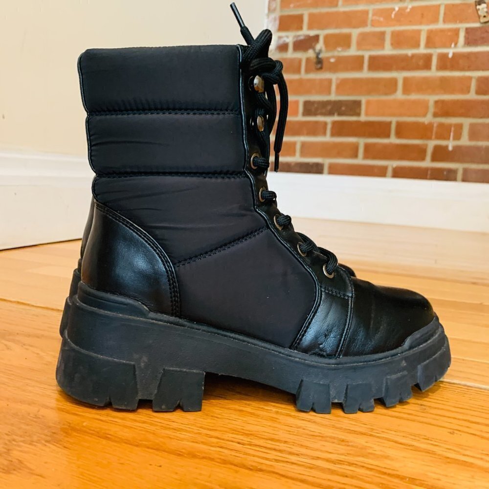 Marc Fisher LTD Womens Black Combat & Lace-up Boots 8 Medium - Picture 7 of 13